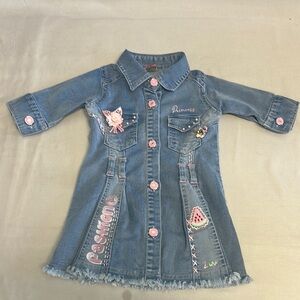 Zany - Pink and Blue Jean dress with Sparkly Embellishments
